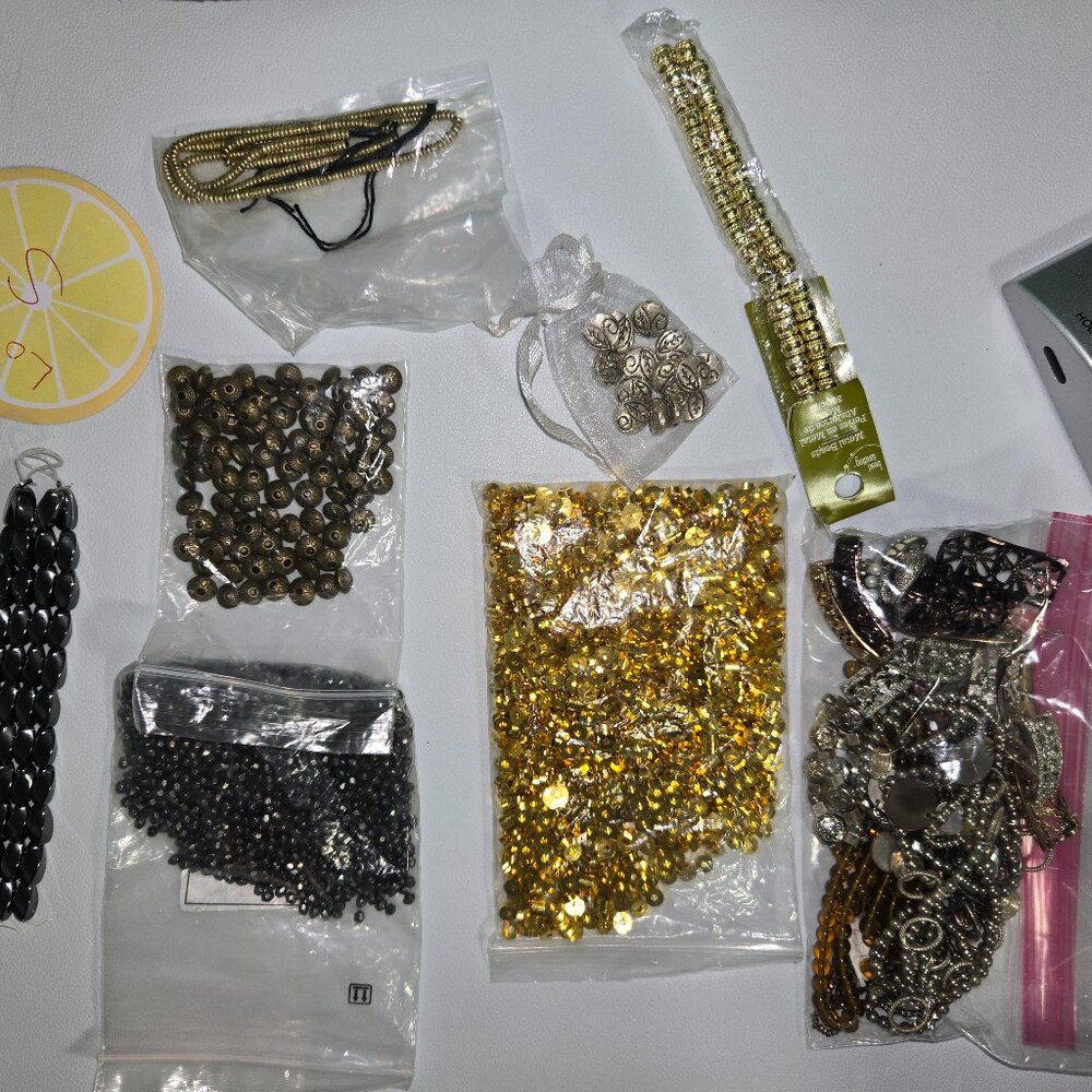 (S) Bead Soup 2lbs Huge Variety of Beads Metal Spacers Lot (S)